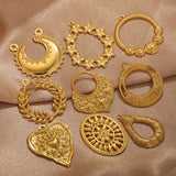 5pcs Stainless Steel PVD 18K Plated Charm Earrings Necklaces DIY Pendant Jewelry