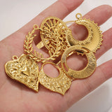 5pcs Stainless Steel PVD 18K Plated Charm Earrings Necklaces DIY Pendant Jewelry
