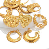 5pcs Stainless Steel PVD 18K Plated Charm Earrings Necklaces DIY Pendant Jewelry