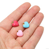 5pcs Colorful Love Heart Pendant Charms for DIY Jewelry Making