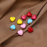 5pcs Colorful Love Heart Pendant Charms for DIY Jewelry Making