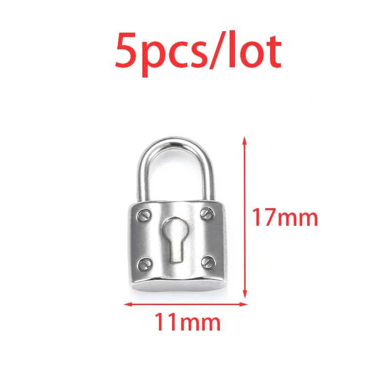 5pcs Stainless Steel Padlock pendants Jewelry Making DIY Charms