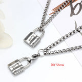 5pcs Stainless Steel Padlock pendants Jewelry Making DIY Charms