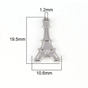 5pcs Tower Charms Stainless Steel Pendants DIY Accessories