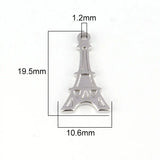 5pcs Tower Charms Stainless Steel Pendants DIY Accessories