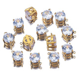5pcs Stainless Steel 8mm Zircon Charm Pendant Base for Jewelry Making