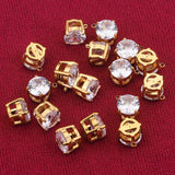 5pcs Stainless Steel 8mm Zircon Charm Pendant Base for Jewelry Making