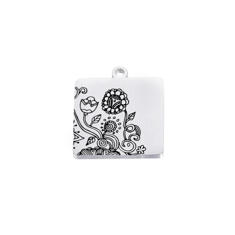 5pcs Stainless Steel Flower Pendant for Necklace Making