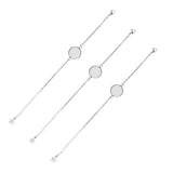 5pcs Stainless Steel Round Bezel Tray Bracelet Base for DIY Jewelry 20.5mm Chain