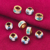 5pcs Stainless Steel Eye Charm Beads Large Hole Crystal Bead for DIY Jewelry
