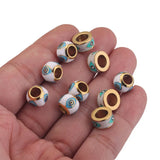 5pcs Stainless Steel Eye Charm Beads Large Hole Crystal Bead for DIY Jewelry
