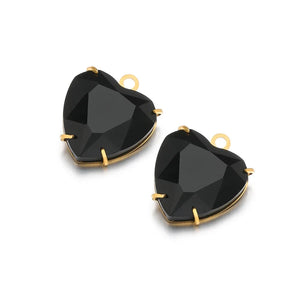 5pcs Heart Gemstone Charms Pendants for Earrings Necklace Making
