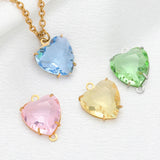 5pcs Heart Gemstone Charms Pendants for Earrings Necklace Making
