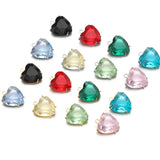 5pcs Heart Gemstone Charms Pendants for Earrings Necklace Making