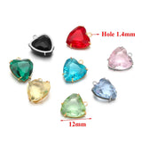 5pcs Heart Gemstone Charms Pendants for Earrings Necklace Making