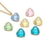 5pcs Heart Gemstone Charms Pendants for Earrings Necklace Making