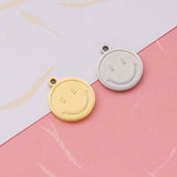 5pcs Stainless Steel Smile Charm Gold/Silver Metal Face Charms