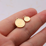 5pcs Stainless Steel Smile Charm Gold/Silver Metal Face Charms