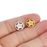 5pcs Stainless Steel Star Charms DIY Jewelry Making Components