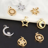 5pcs Stainless Steel Star Charms DIY Jewelry Making Components