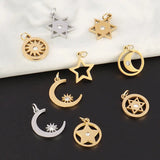 5pcs Stainless Steel Star Charms DIY Jewelry Making Components