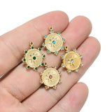 5pcs Stainless Steel Star Zircon Charms Necklace Sun Pendants DIY Jewelry