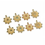 5pcs Stainless Steel Star Zircon Charms Necklace Sun Pendants DIY Jewelry