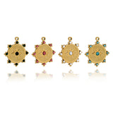 5pcs Stainless Steel Star Zircon Charms Necklace Sun Pendants DIY Jewelry