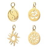 5pcs Stainless Steel Sunflower OM TaiChi Earrings Pendants Charms