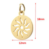 5pcs Stainless Steel Sunflower OM TaiChi Earrings Pendants Charms