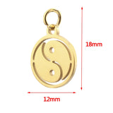 5pcs Stainless Steel Sunflower OM TaiChi Earrings Pendants Charms