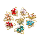 5pcs Stainless Steel Flower Charms for Jewelry Making