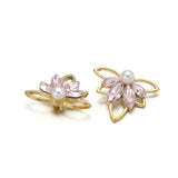5pcs Stainless Steel Flower Charms for Jewelry Making