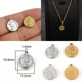5pcs Stainless Steel Queen Coin Charms for Jewelry Making