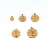 5pcs Stainless Steel Queen Coin Charms for Jewelry Making