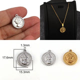 5pcs Stainless Steel Queen Coin Charms for Jewelry Making