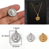 5pcs Stainless Steel Queen Coin Charms for Jewelry Making