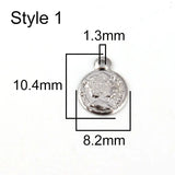5pcs Stainless Steel Queen Coin Charms for Jewelry Making