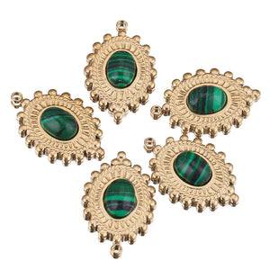 5pcs Teardrop Charms Natural Stone Pendants for Necklace Making
