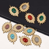 5pcs Teardrop Charms Natural Stone Pendants for Necklace Making