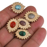 5pcs Teardrop Charms Natural Stone Pendants for Necklace Making