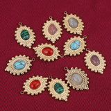 5pcs Teardrop Charms Natural Stone Pendants for Necklace Making