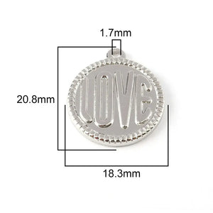5pcs Stainless Steel Round Pendant Charms for DIY Jewelry Making