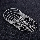 5pcs Stainless Steel Wire Bracelets For DIY Charm Bangle Jewelry