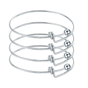 5pcs Stainless Steel Wire Bracelets For DIY Charm Bangle Jewelry