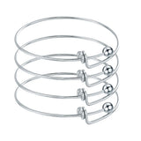 5pcs Stainless Steel Wire Bracelets For DIY Charm Bangle Jewelry