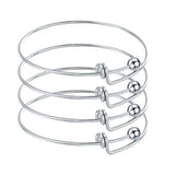 5pcs Stainless Steel Wire Bracelets For DIY Charm Bangle Jewelry