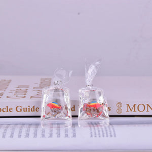 5pcs Coral Fish Resin Bag Charms for DIY Jewelry Making
