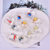 5pcs Coral Fish Resin Bag Charms for DIY Jewelry Making