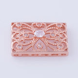 5pcs Zircon Flower Charms Bracelet Necklace DIY Vintage Accessories